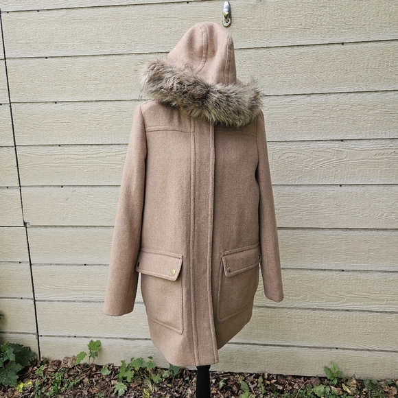 J. Crew Mercantile tan wool-blend Vail Parka size 14 - Picture 1 of 9